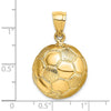 14K Yellow Gold 3D Soccer Ball Pendant with Textured Finish by Oro Pregiato