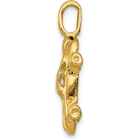 14K Yellow Gold 3D Sports Car Charm - Polished Finish