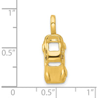 14K Yellow Gold 3D Sports Car Charm - Polished Finish