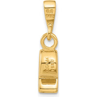14K Yellow Gold 3D Sports Whistle Pendant with Textured Design