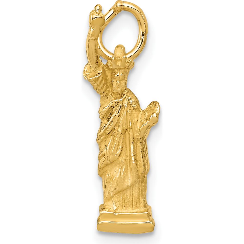 14K Yellow Gold 3D Statue of Liberty Charm - 21mm Height