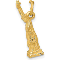 14K Yellow Gold 3D Statue of Liberty Charm - 21mm Height