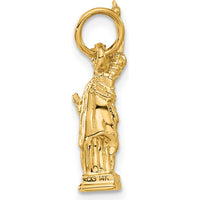 14K Yellow Gold 3D Statue of Liberty Charm - 21mm Height