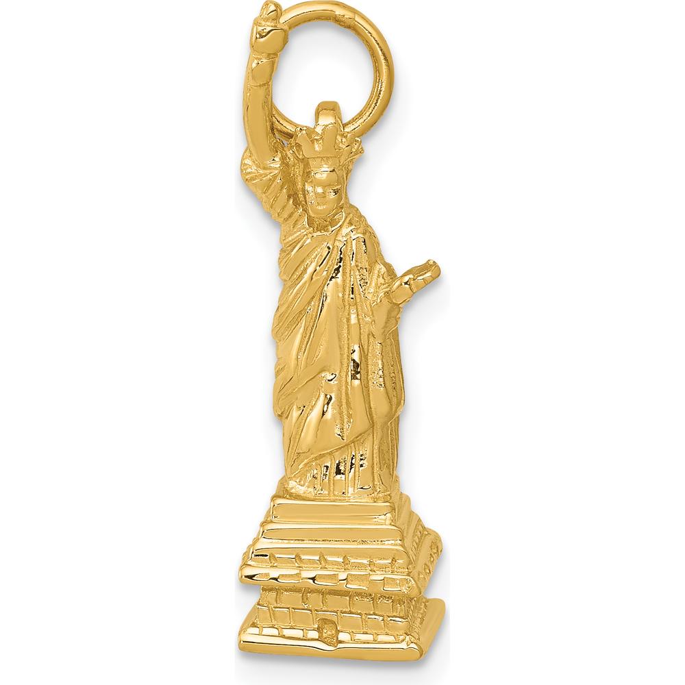14K Yellow Gold 3D Statue of Liberty Charm - 26mm Length