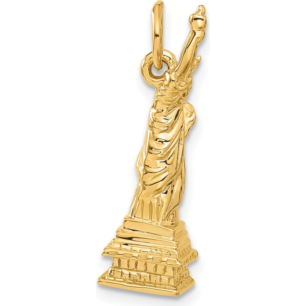 14K Yellow Gold 3D Statue of Liberty Charm - 26mm Length