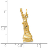 14K Yellow Gold 3D Statue of Liberty Charm - 26mm Length