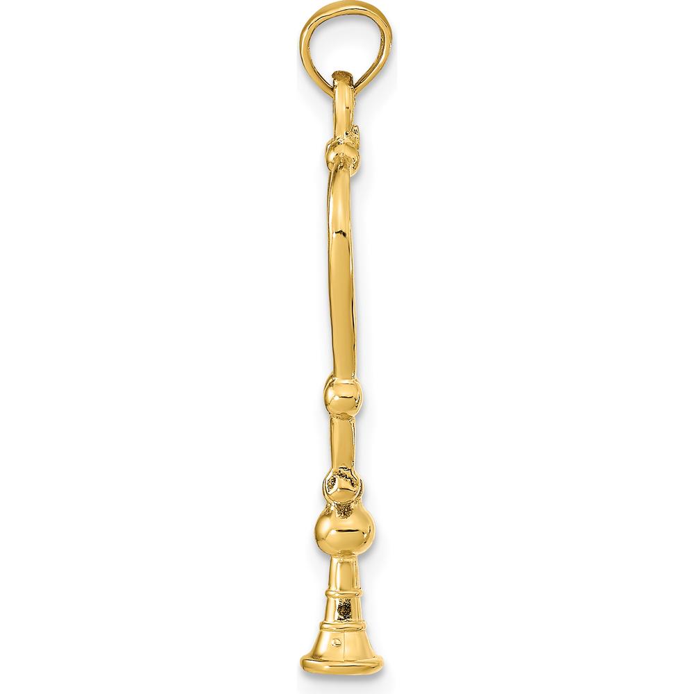 14K Yellow Gold 3D Stethoscope Pendant - Polished Finish by Oro Pregiato