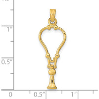 14K Yellow Gold 3D Stethoscope Pendant - Polished Finish by Oro Pregiato