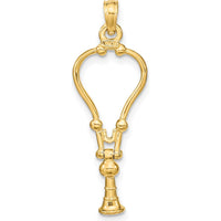 14K Yellow Gold 3D Stethoscope Pendant - Polished Finish by Oro Pregiato