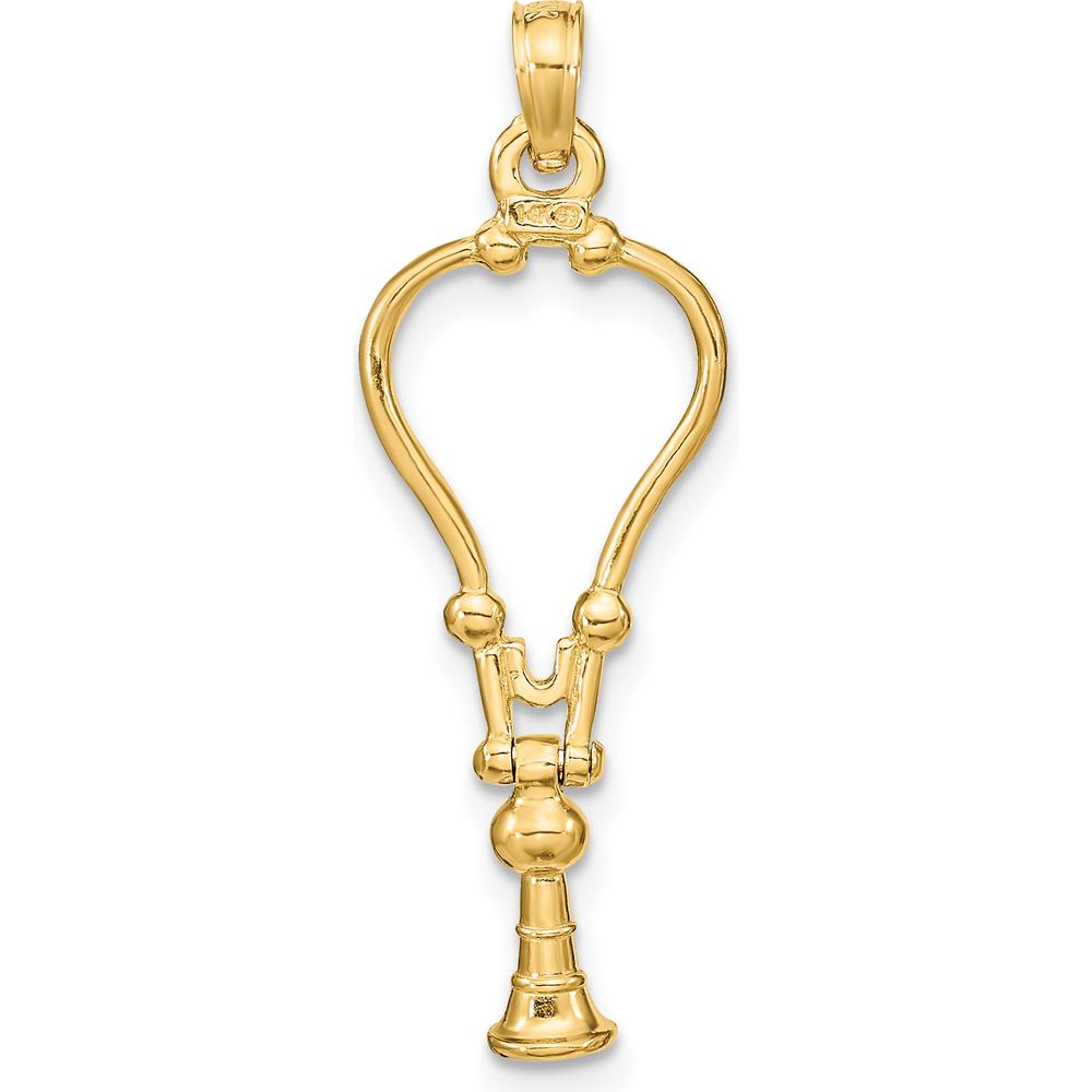 14K Yellow Gold 3D Stethoscope Pendant - Polished Finish by Oro Pregiato