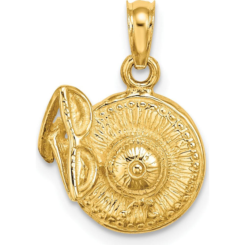 14K Yellow Gold 3D Sunhat and Sunglasses Charm - Playful Summer Pendant by Oro Pregiato