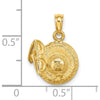 14K Yellow Gold 3D Sunhat and Sunglasses Charm - Playful Summer Pendant by Oro Pregiato
