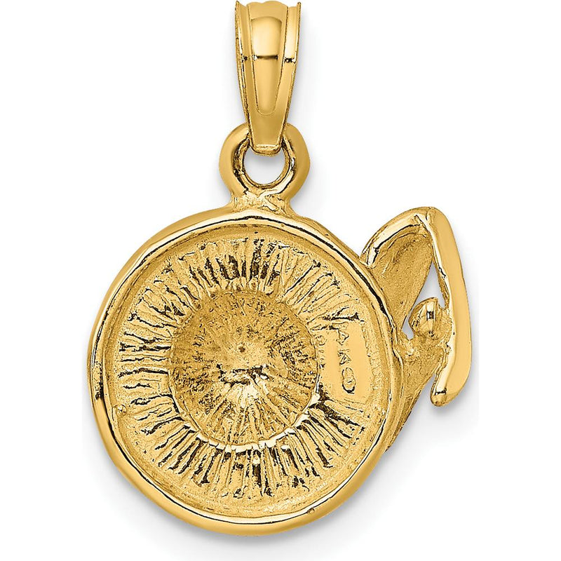 14K Yellow Gold 3D Sunhat and Sunglasses Charm - Playful Summer Pendant by Oro Pregiato
