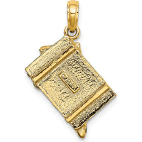 14K Yellow Gold 3D Sushi Plate Pendant Charm with Multi-color Enamel Accents by Oro Pregiato