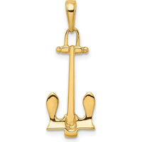 14K Yellow Gold 3D T-Bar Anchor Pendant - Masculine Nautical Design in Solid Casted Gold by Oro Pregiato