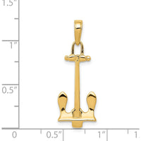 14K Yellow Gold 3D T-Bar Anchor Pendant - Masculine Nautical Design in Solid Casted Gold by Oro Pregiato
