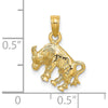 14K Yellow Gold 3D Taurus Zodiac Charm Pendant with Textured Bull Design - 17.55mm Length by Oro Pregiato