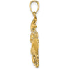 14K Yellow Gold 3D Taurus Zodiac Charm Pendant with Textured Finish - 27.65mm Length by Oro Pregiato