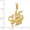 14K Yellow Gold 3D Taurus Zodiac Charm Pendant with Textured Finish - 27.65mm Length by Oro Pregiato