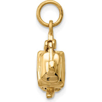 14K Yellow Gold 3D Tea Pot Lid Opens Charm - Polished Finish