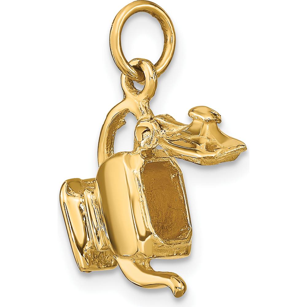 14K Yellow Gold 3D Tea Pot Lid Opens Charm - Polished Finish