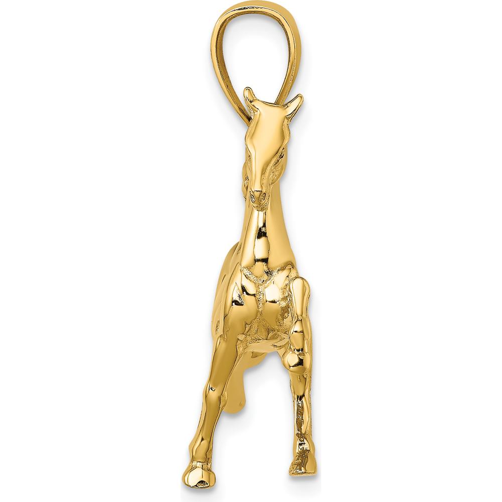 14K Yellow Gold 3D Tennessee Walking Horse Charm - Equestrian Pendant by Oro Pregiato