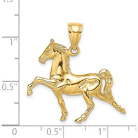 14K Yellow Gold 3D Tennessee Walking Horse Charm - Equestrian Pendant by Oro Pregiato