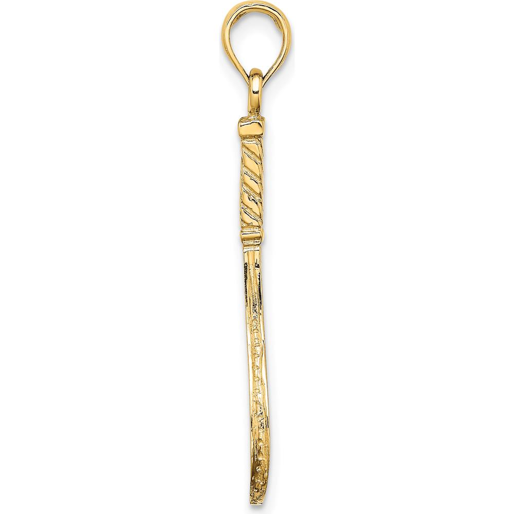 14K Yellow Gold 3D Tennis Racquet Charm - Polished Finish by Oro Pregiato