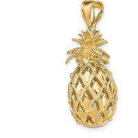 14K Yellow Gold 3D Textured and Polished Pineapple Charm - 27.8mm Length by Oro Pregiato