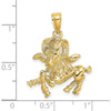 14K Yellow Gold 3D Textured Aries Zodiac Charm Pendant - 27.7mm Length by Oro Pregiato
