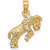 14K Yellow Gold 3D Textured Aries Zodiac Pendant Charm - Celestial Symbol of Strength by Oro Pregiato