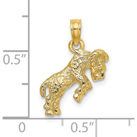 14K Yellow Gold 3D Textured Aries Zodiac Pendant Charm - Celestial Symbol of Strength by Oro Pregiato