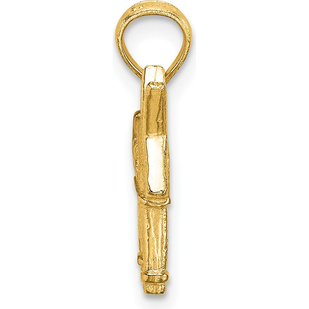 14K Yellow Gold 3D Textured Democratic Donkey Charm by Oro Pregiato
