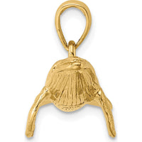 14K Yellow Gold 3D Textured Humpback Whale Charm - 32mm Width by Oro Pregiato