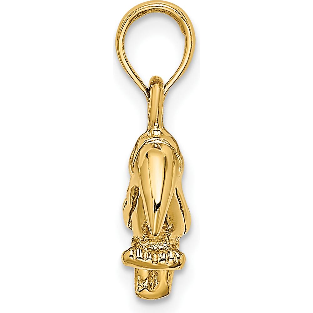 14K Yellow Gold 3D Textured Polished Toucan Bird Charm - 18.8mm Length by Oro Pregiato