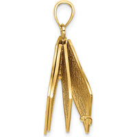 14K Yellow Gold 3D "The Lord is My Shepherd" Book Pendant with Moveable Pages by Oro Pregiato