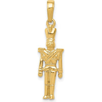 14K Yellow Gold 3D Toy Soldier Pendant - Playful Solid Gold Charm by Oro Pregiato