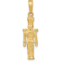 14K Yellow Gold 3D Toy Soldier Pendant - Playful Solid Gold Charm by Oro Pregiato