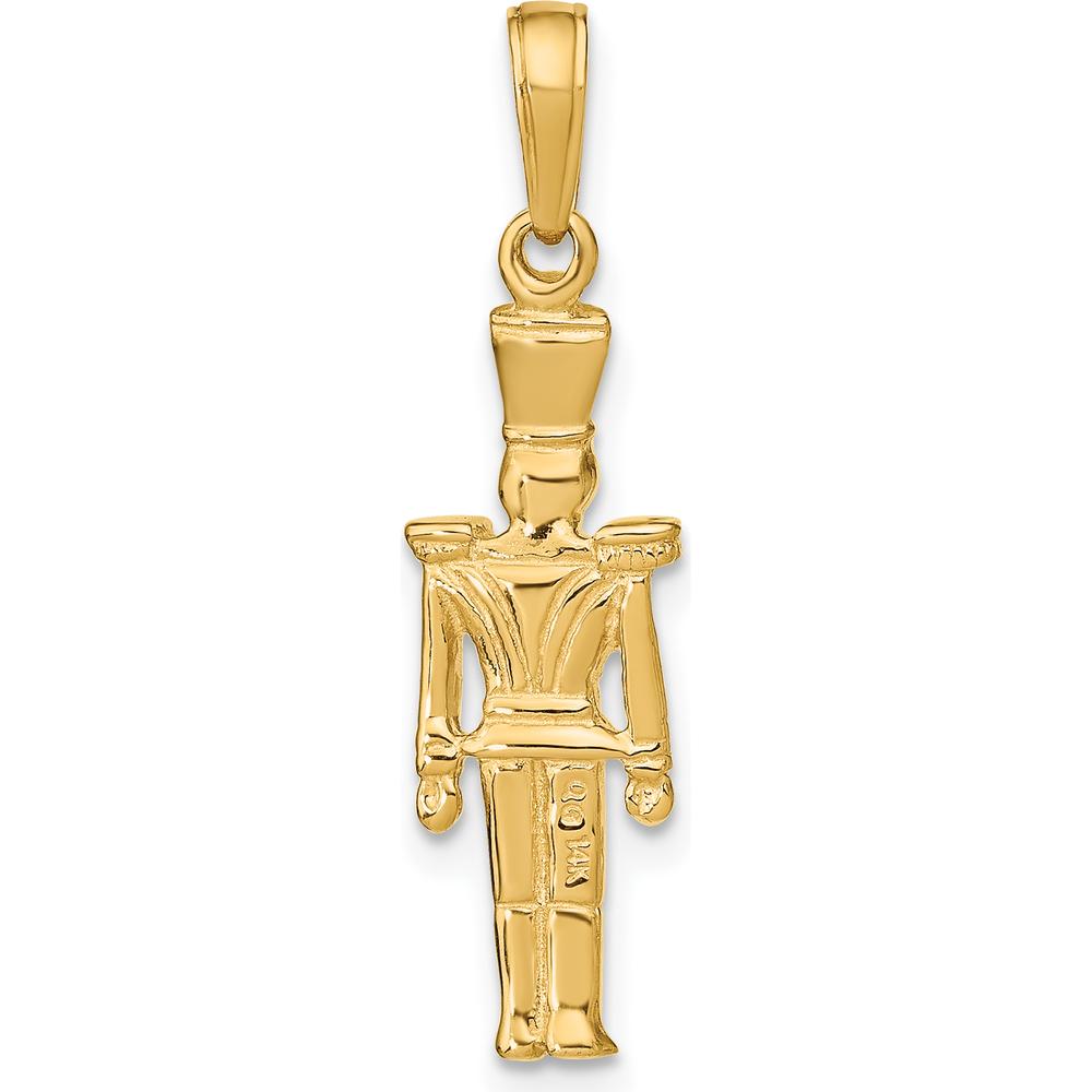 14K Yellow Gold 3D Toy Soldier Pendant - Playful Solid Gold Charm by Oro Pregiato