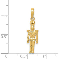 14K Yellow Gold 3D Toy Soldier Pendant - Playful Solid Gold Charm by Oro Pregiato