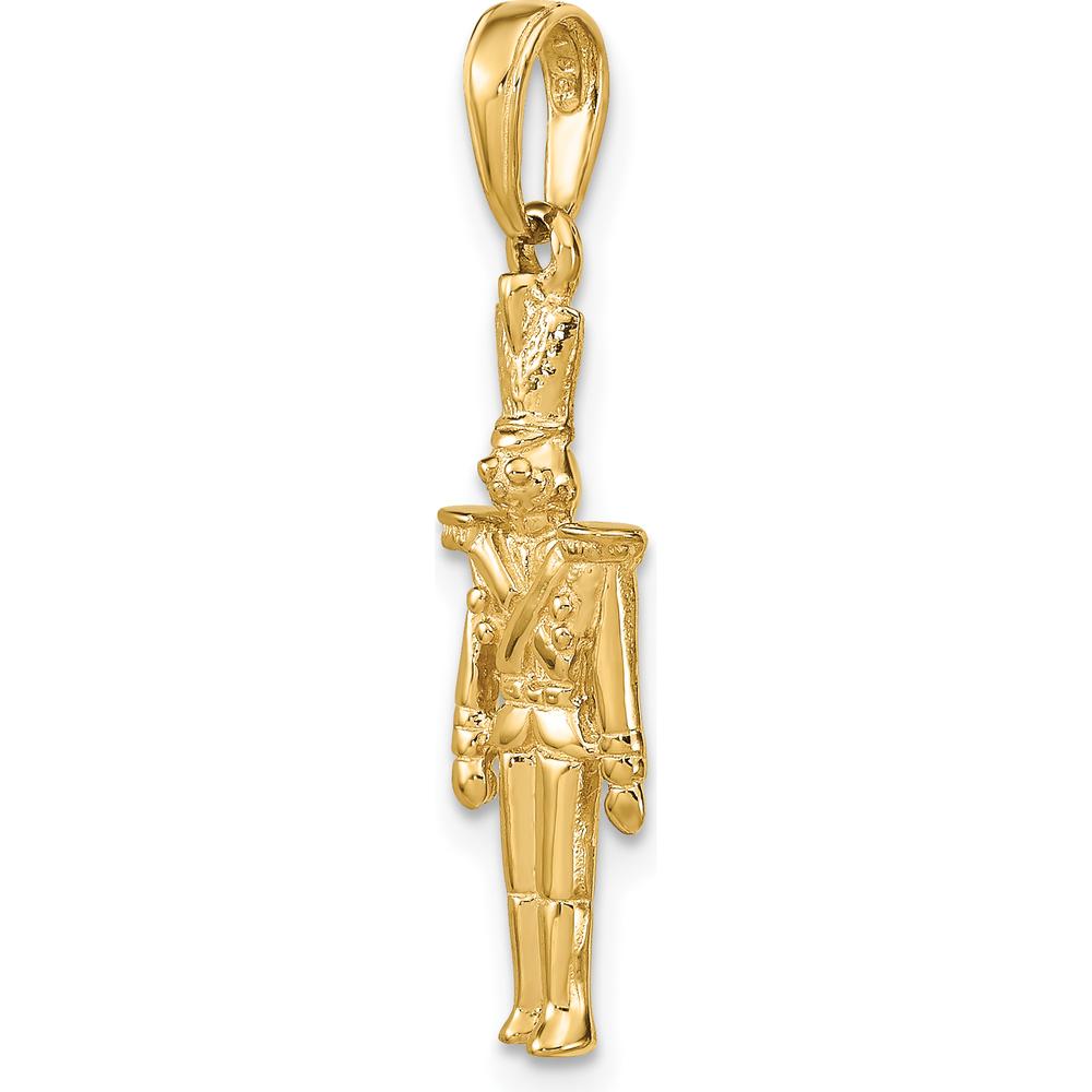 14K Yellow Gold 3D Toy Soldier Pendant - Playful Solid Gold Charm by Oro Pregiato