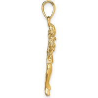 14K Yellow Gold 3D Virgo Zodiac Charm Pendant - 23.9mm Length by Oro Pregiato