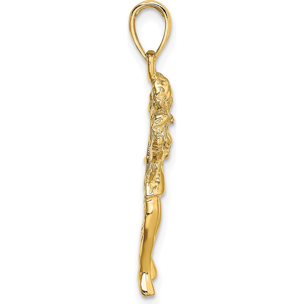 14K Yellow Gold 3D Virgo Zodiac Charm Pendant - 23.9mm Length by Oro Pregiato