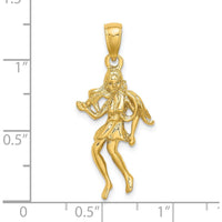 14K Yellow Gold 3D Virgo Zodiac Charm Pendant - 23.9mm Length by Oro Pregiato