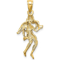 14K Yellow Gold 3D Virgo Zodiac Charm Pendant - 23.9mm Length by Oro Pregiato