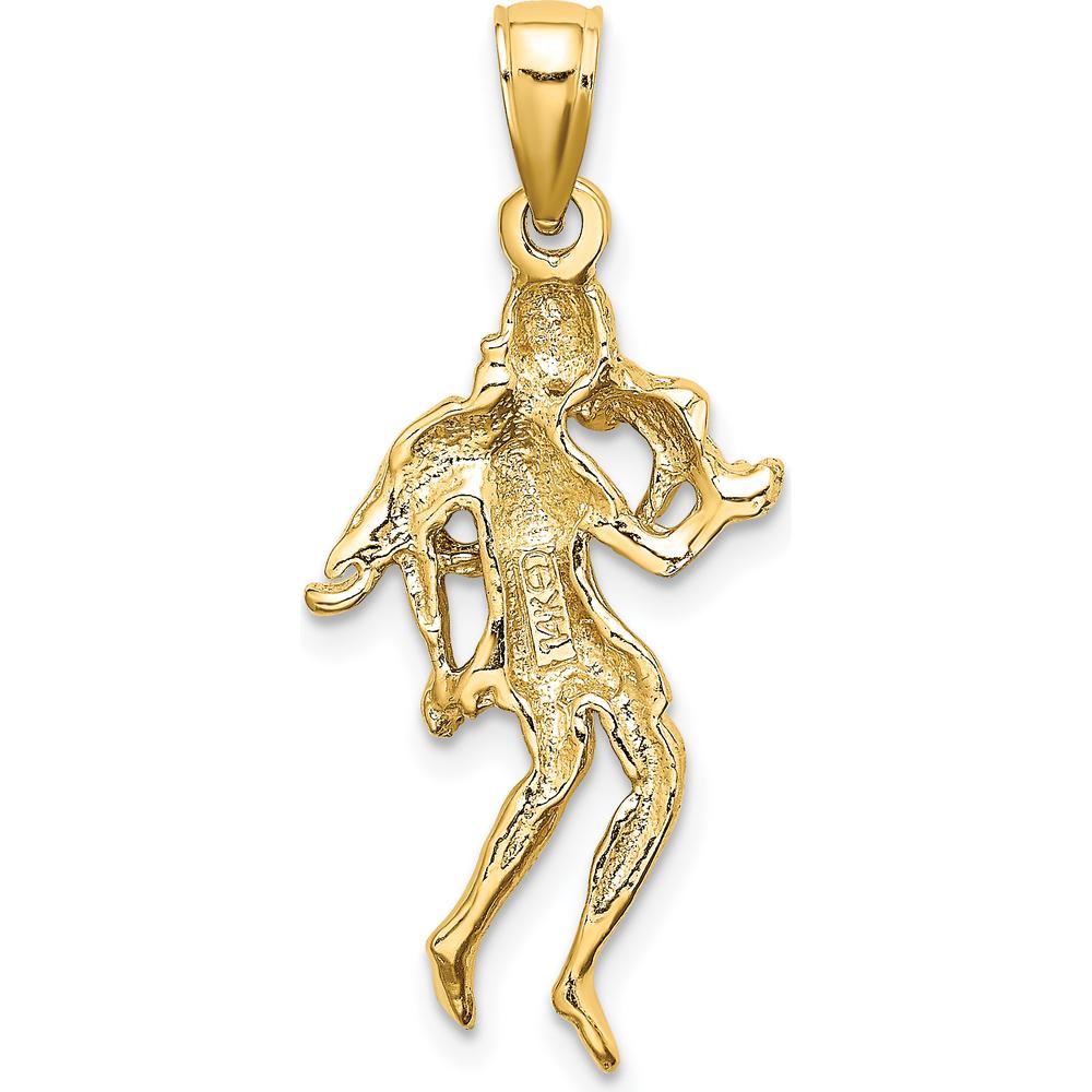 14K Yellow Gold 3D Virgo Zodiac Charm Pendant - 23.9mm Length by Oro Pregiato