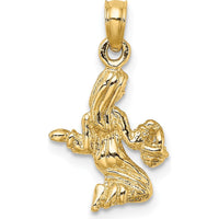 14K Yellow Gold 3D Virgo Zodiac Charm with Textured Finish by Oro Pregiato
