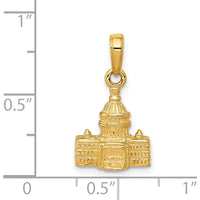 14K Yellow Gold 3D Washington D.C. Capitol Building Pendant - 21mm Length by Oro Pregiato