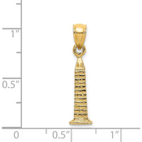 14K Yellow Gold 3D Washington Monument Charm - 18.8mm by Oro Pregiato