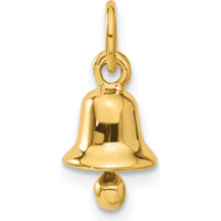 14K Yellow Gold 3D Wedding Bell Charm Pendant